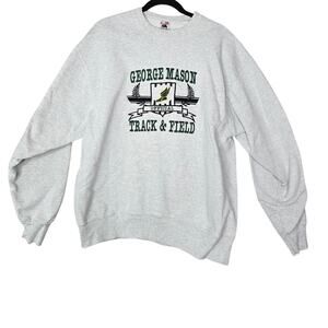 Vintage 90s Fruit of the Loom L George Mason Track Field Embroidered Sweatshirt